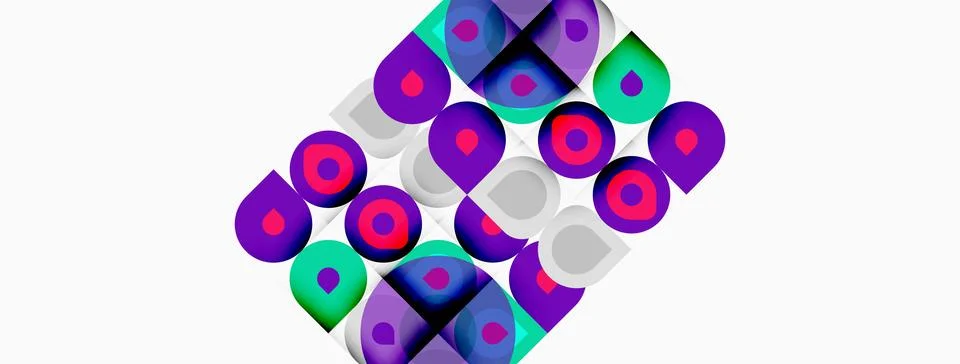 Abstract pattern features repeating rounded squares. Purple, teal, pink hues イラスト素材