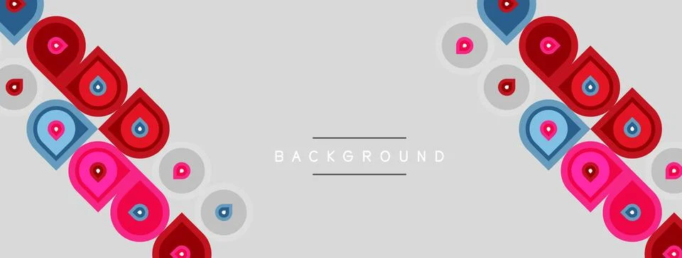 Abstract pattern features repeating shapes, vibrant colors. Light gray 库存插图