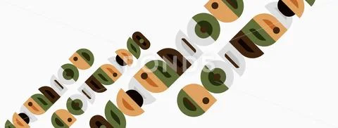 Abstract pattern features rounded rectangles, overlapping shapes, muted color Stock Illustration