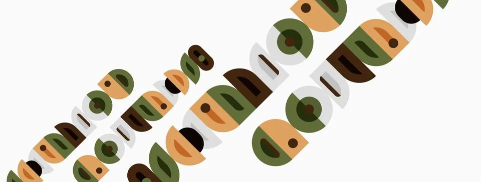 Abstract pattern features rounded rectangles, overlapping shapes, muted color Stock Illustration