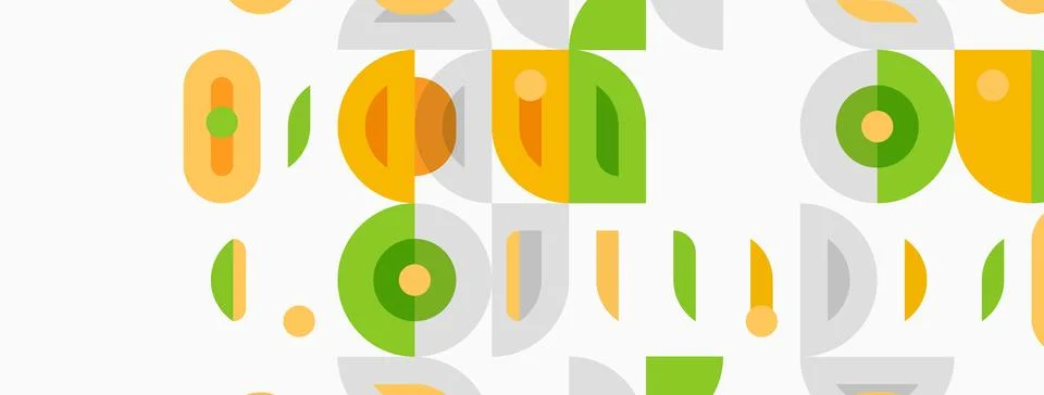 Abstract pattern features rounded shapes, muted colors. Geometric design cr.. イラスト素材