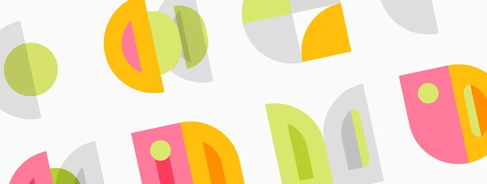 Abstract pattern features rounded shapes, pastel colors. Simple design repeat イラスト素材