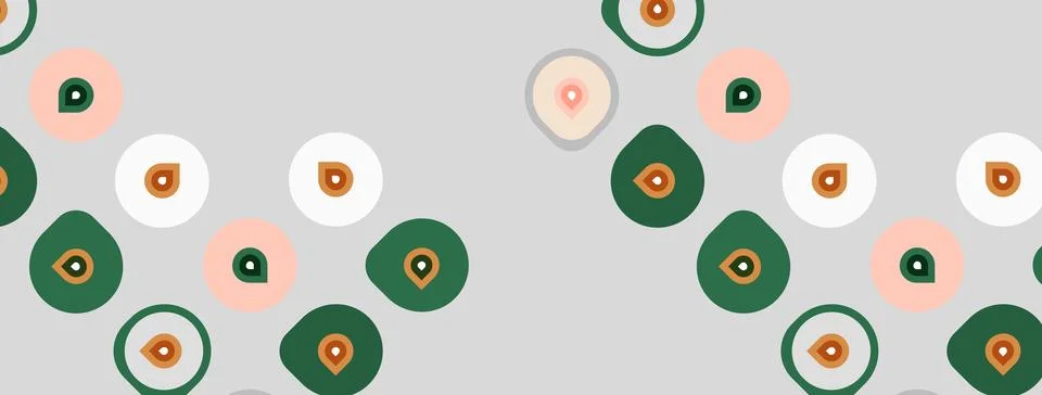 Abstract pattern features rounded shapes, varying colors. Soft palette create Stock Illustration