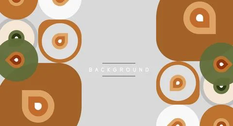 Abstract pattern features rounded shapes, muted colors. Background space Stock Illustration