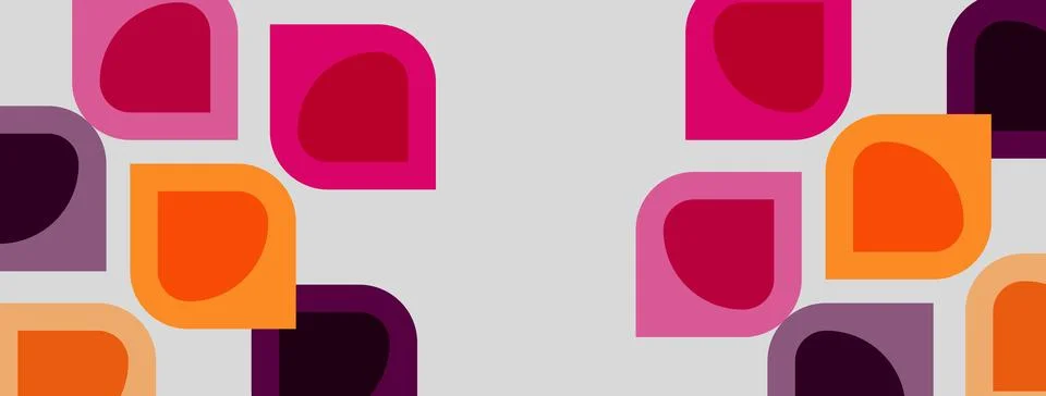 Abstract pattern features rounded squares, varying colors. Simple design, m.. Stock Illustration