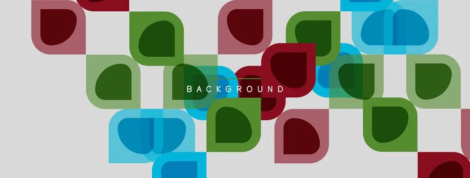 Abstract pattern features rounded squares, overlapping colors. Background tex イラスト素材