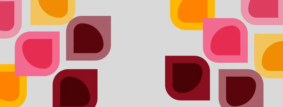 Abstract pattern features rounded squares, rectangles. Colors include pink, 스톡 일러스트