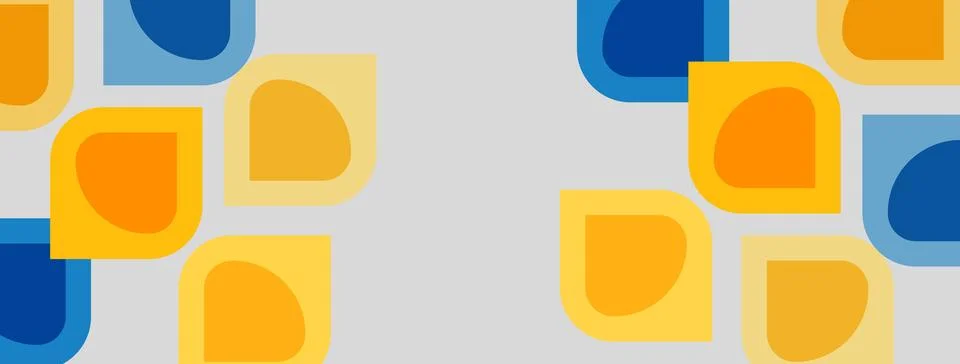 Abstract pattern features rounded squares, rectangles. Colors include orange, Stock Illustration