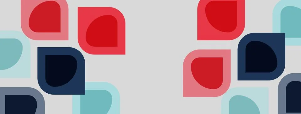 Abstract pattern features rounded squares, varying colors. Simple design, cle Stock Illustration