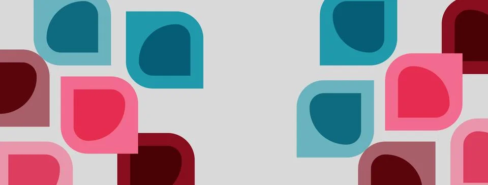 Abstract pattern features rounded squares, rectangles. Colors include teal,.. Stockillustratie