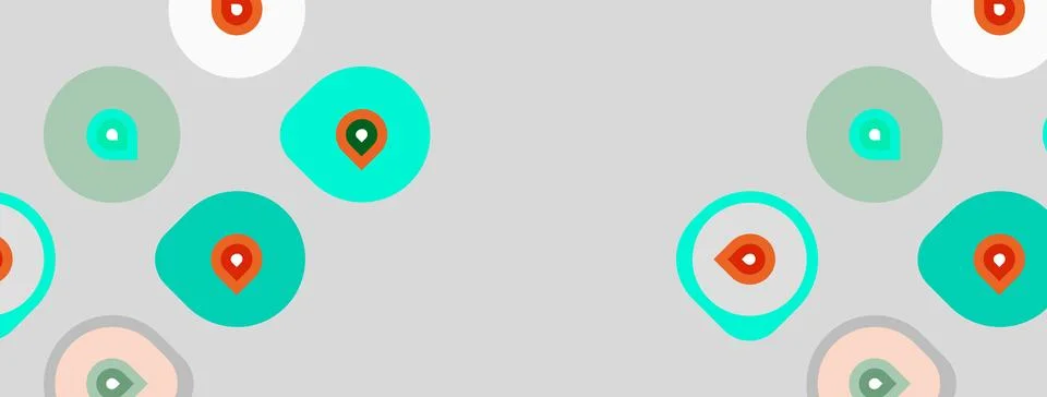 Abstract pattern features teal, gray circles. Each circle contains smaller イラスト素材