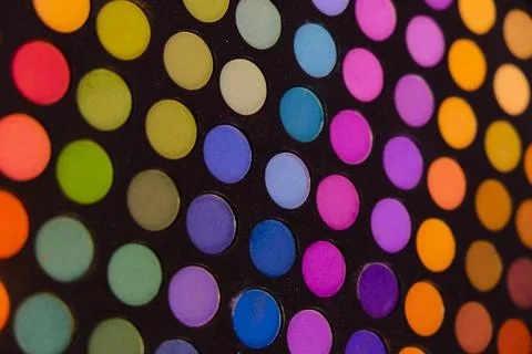 Abstract pattern featuring an array of vibrant, multicolored circles arrang.. Fotos de archivo