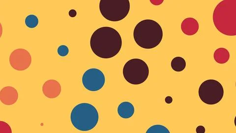 Abstract pattern featuring blue, red, orange, and dark maroon circles of vary 库存插图