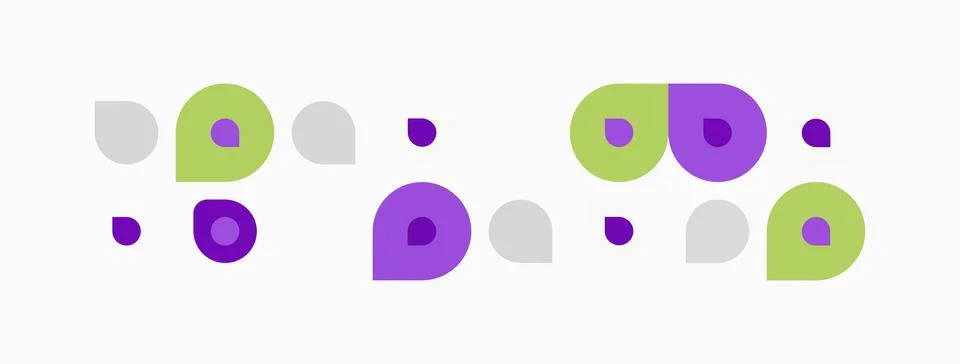 Abstract pattern featuring colorful circles, varying sizes, light background. Stock Illustration