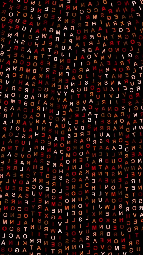 An Abstract Pattern Featuring Colorful Letters Set Against a Dark Stock Footage 288654160