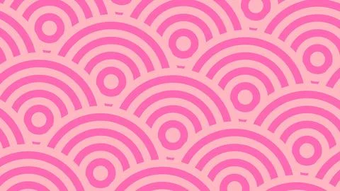Abstract pattern featuring layered pink concentric arcs forming a repeating w Illustrazione stock