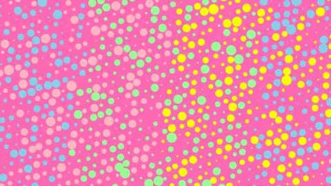 Abstract pattern featuring numerous multicolored dots scattered across a pink 스톡 일러스트
