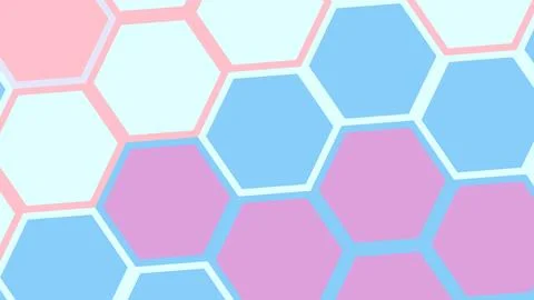 Abstract pattern featuring pastel-colored hexagons in pink, blue, and purple  Иллюстрация