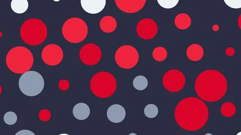 Abstract pattern featuring red and gray circles of varying sizes scattered ac Illustration