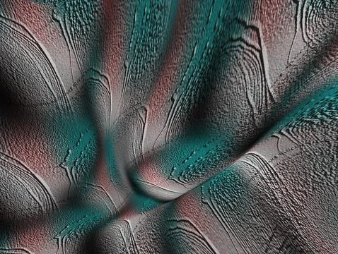 Abstract pattern featuring a repeating embossed texture in teal and red hue.. 스톡 일러스트