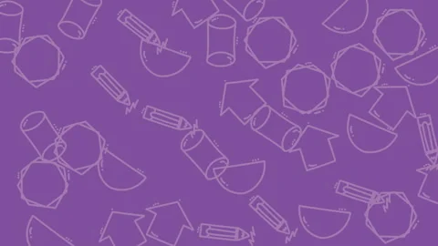 Abstract pattern featuring various geometric shapes and drawing tools on a .. Stock Footage 319585500