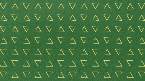 Abstract Pattern Featuring Yellow Triangles on Textured Green Background Ev.. Stock Footage 302245825