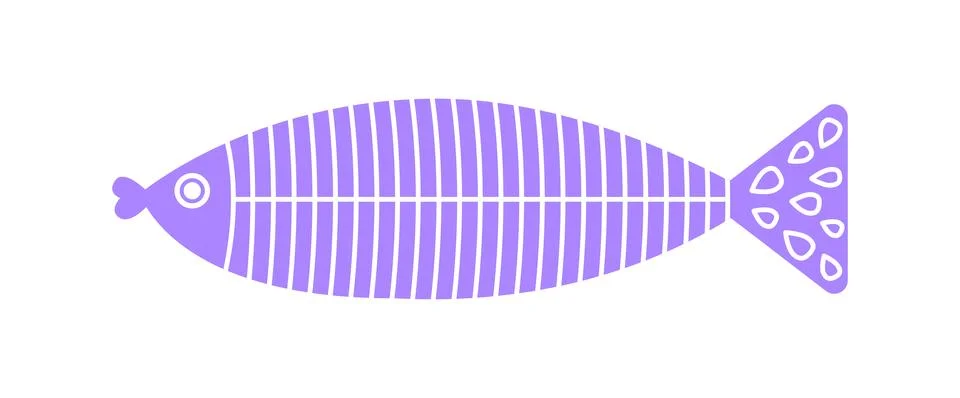 Abstract pattern fish. Violet fish with abstract minimalistic ornament Stock Illustration