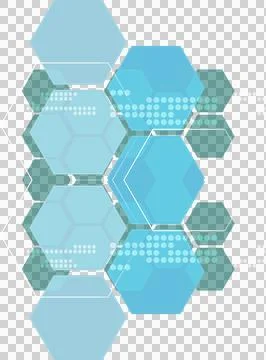 Abstract pattern is floating in flat design showing hexagons and white dots on Stock Illustration