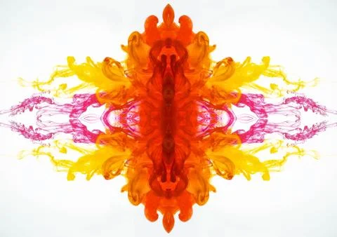 Abstract pattern flow of the ink. Mixing paint under water. Liquid coloured Stock Photos