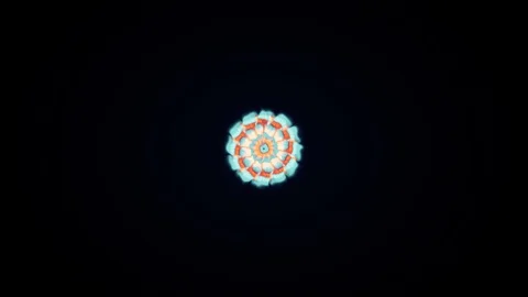 Abstract pattern like a flower formed by colorful points. 3d rendering. Stock Footage 120013542