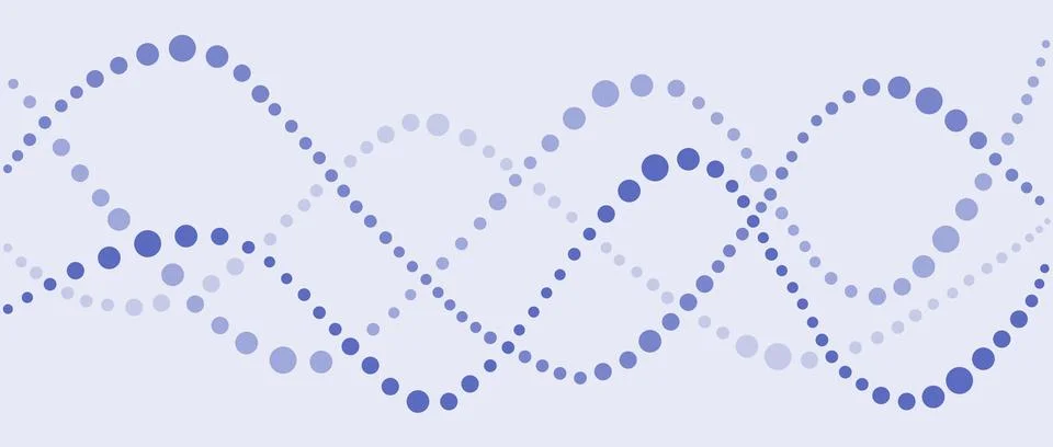 Abstract pattern with flowing dotted lines in various shades of blue Stock Illustration