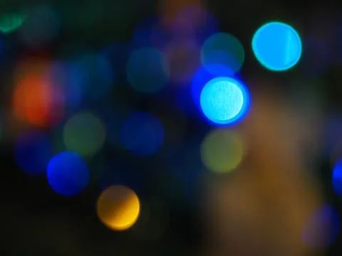 Abstract pattern of to focus colourful lights on a dark background Stock Photos