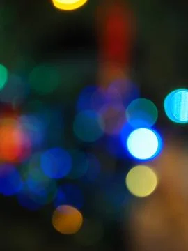 Abstract pattern of to focus colourful lights on a dark background Stock Photos