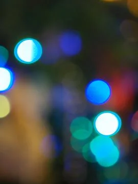 Abstract pattern of to focus colourful lights on a dark background Stock Photos