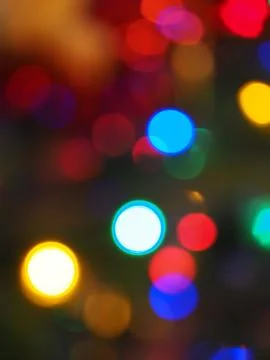 Abstract pattern of to focus colourful lights on a dark background Stock Photos
