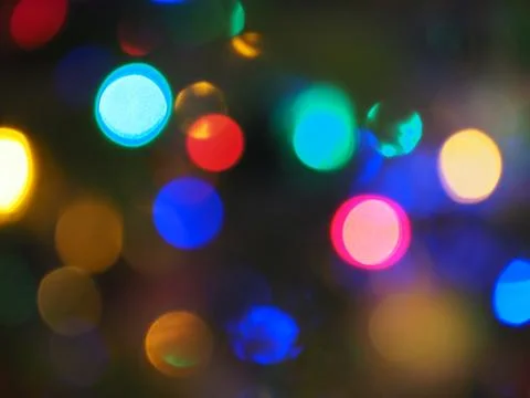 Abstract pattern of to focus colourful lights on a dark background Stock Photos