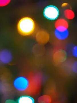 Abstract pattern of to focus colourful lights on a dark background Stock Photos