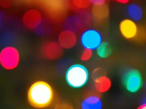 Abstract pattern of to focus colourful lights on a dark background Foto stock