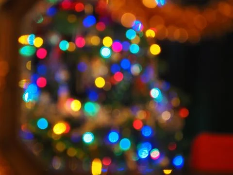 Abstract pattern of to focus colourful lights on a dark background Stock Photos