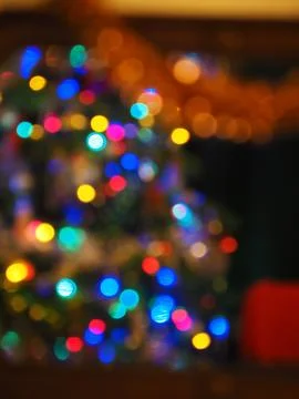 Abstract pattern of to focus colourful lights on a dark background Stock Photos