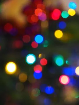 Abstract pattern of to focus colourful lights on a dark background Stock Photos