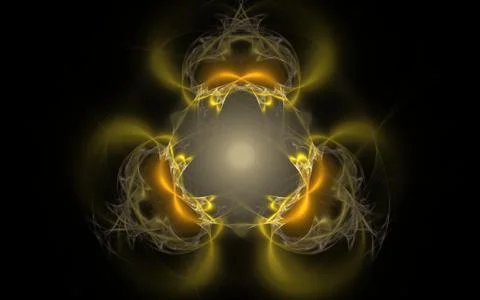 Abstract pattern in the form of a symmetrical golden ornament 스톡 일러스트