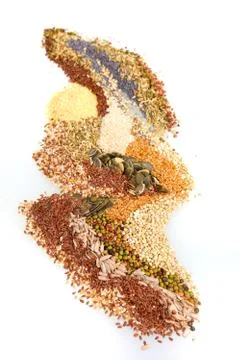 Abstract pattern formed from edible seeds Stock Photos