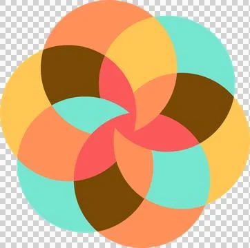 Abstract pattern is forming in flat design with overlapping colored circles, Stock Illustration