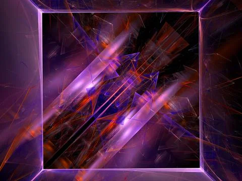 Abstract pattern with frame and chaos lines - 3d illustration Stock Illustration