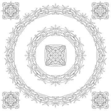 Abstract pattern frame, contour Stock Illustration