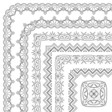 Abstract pattern frame, contour Stock Illustration