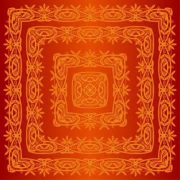 Abstract pattern frame, gold Stock Illustration