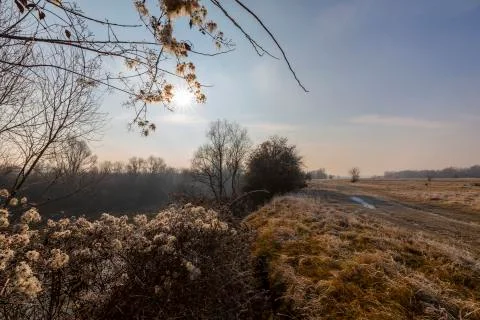 Abstract pattern with fresh snow on a sandy river beach 写真素材