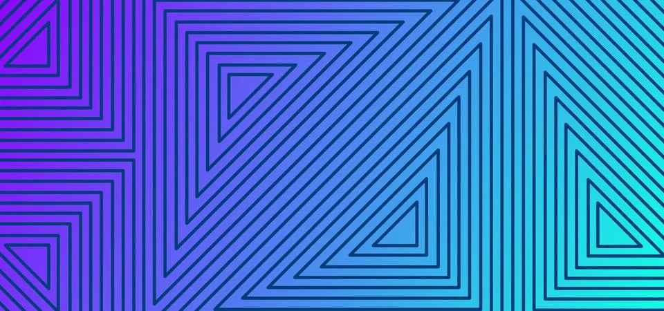 Abstract pattern of geometric lines with blue gradient background Stock Illustration